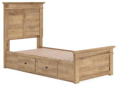 Fenderport Tan Twin Panel Storage Bed with Panel Footboard and Under Bed Storage - Ornate Home