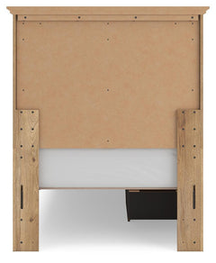 Fenderport Tan Twin Panel Storage Bed with Panel Footboard and Under Bed Storage - Ornate Home