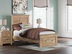 Fenderport Tan Twin Panel Storage Bed with Storage Footboard - Ornate Home