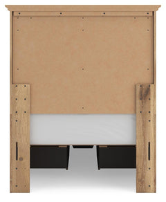 Fenderport Tan Twin Panel Storage Bed with Storage Footboard and 2 Under Bed Storage Units - Ornate Home