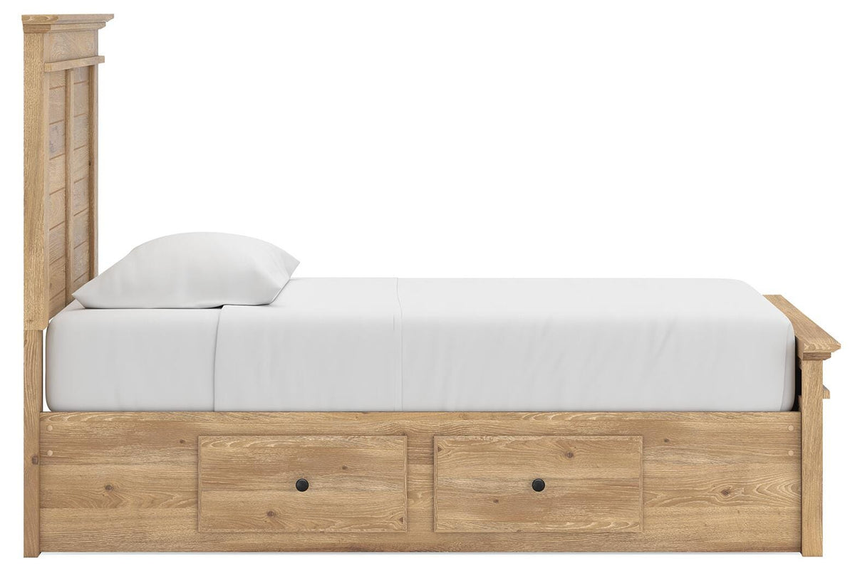 Fenderport Tan Twin Panel Storage Bed with Storage Footboard and 2 Under Bed Storage Units - Ornate Home