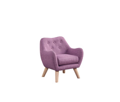 Fenix Pink 19.5"W Linen Kids Chair - Ornate Home
