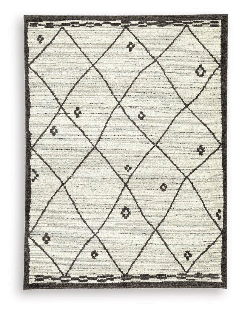 Fenriston Cream/Black Medium Rug (Online Special Price) - Ornate Home