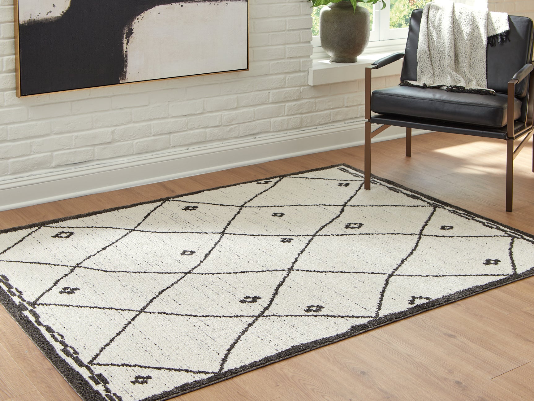 Fenriston Cream/Black Medium Rug (Online Special Price) - Ornate Home