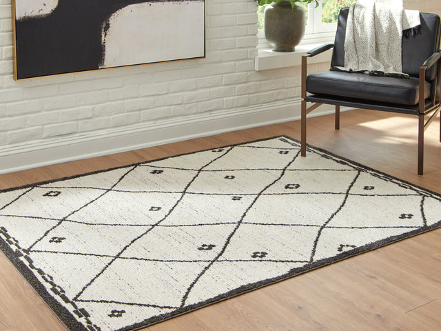 Fenriston Cream/Black Medium Rug (Online Special Price) - Ornate Home