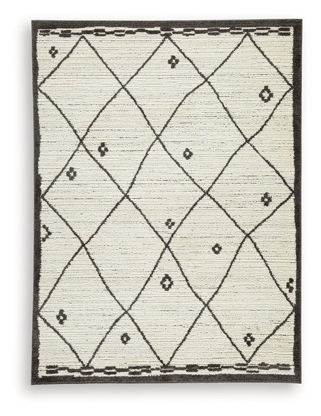 Fenriston Cream/Black Medium Rug - Ornate Home