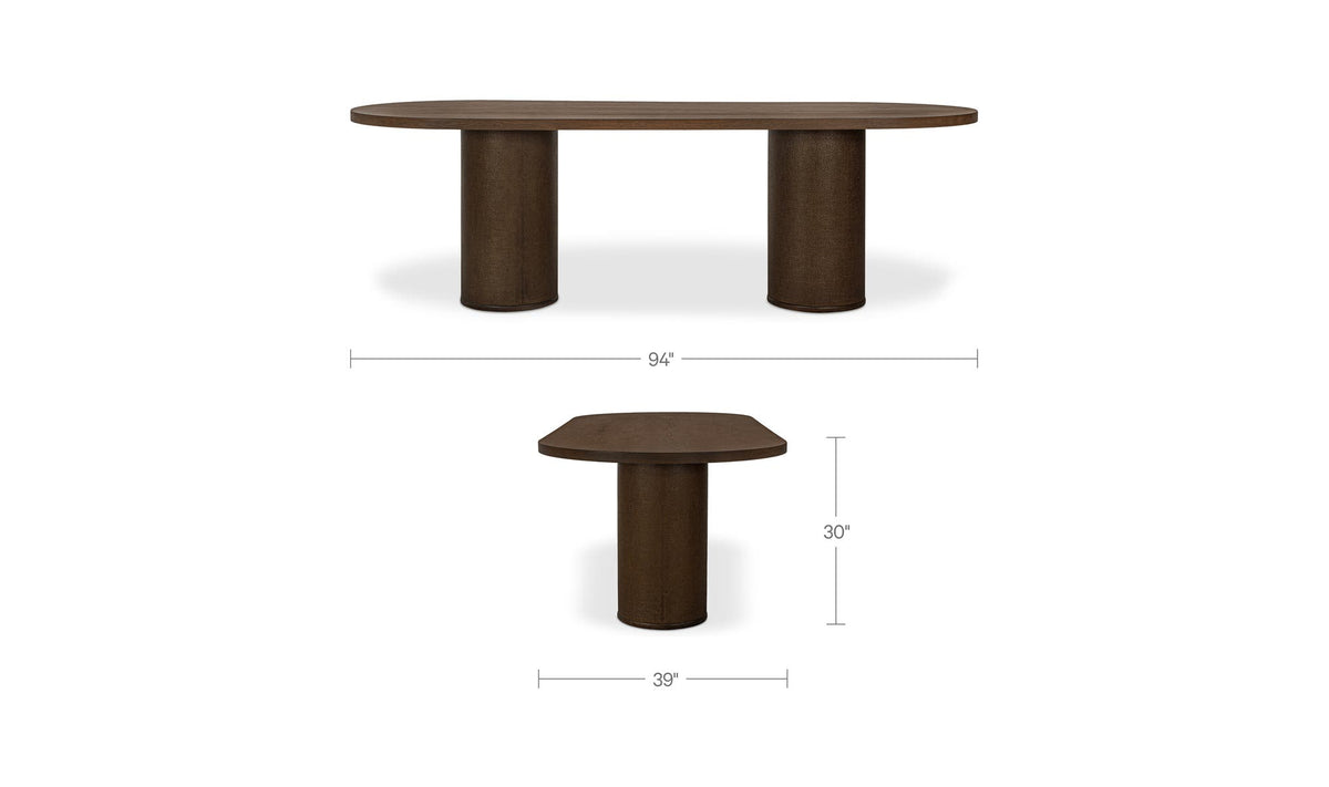 Fenwick Dark Brown Oval Dining Table - Ornate Home