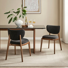 Fenwick Ebony Fabric Dining Chairs (Set of 2) - Ornate Home