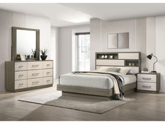 Fenwick Grey Oak/Almond 4-piece California King Bedroom Set - Ornate Home