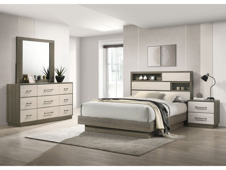 Fenwick Grey Oak/Almond 4-piece Eastern King Bedroom Set - Ornate Home