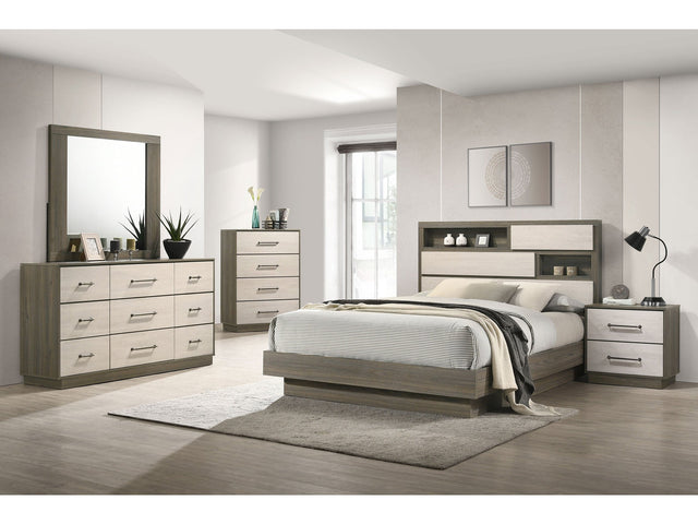 Fenwick Grey Oak/Almond 5-piece Queen Bedroom Set - Ornate Home
