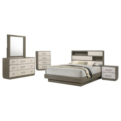 Fenwick Grey Oak/Almond 5-piece Queen Bedroom Set - Ornate Home