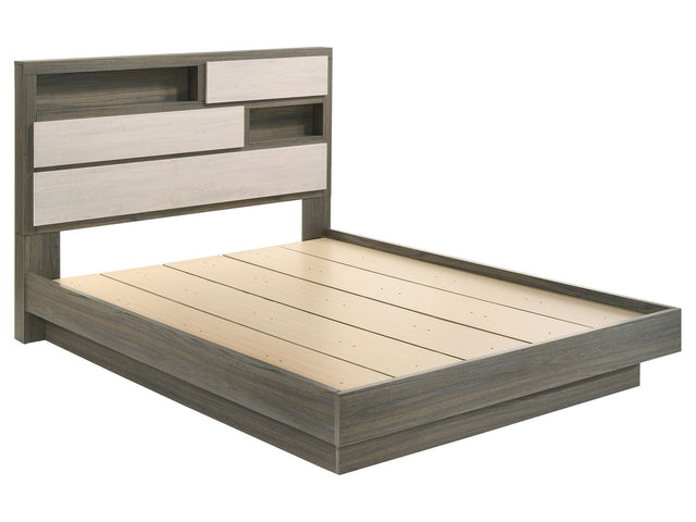 Fenwick Grey Oak/Almond California King Bookcase Bed - Ornate Home