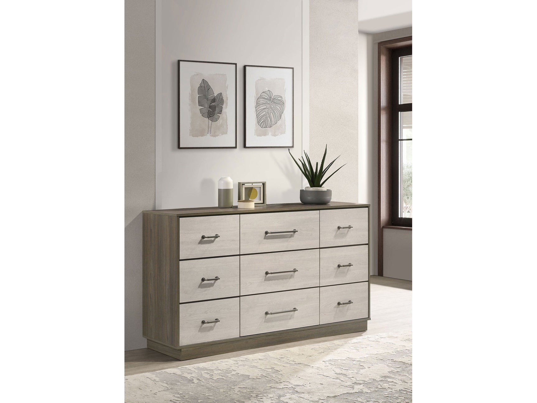 Fenwick Grey Oak/Almond Dresser - Ornate Home
