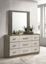 Fenwick Grey Oak/Almond Dresser and Mirror - Ornate Home
