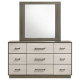 Fenwick Grey Oak/Almond Dresser and Mirror - Ornate Home