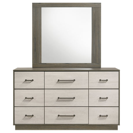 Fenwick Grey Oak/Almond Dresser and Mirror - Ornate Home