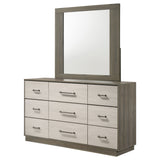 Fenwick Grey Oak/Almond Dresser and Mirror - Ornate Home
