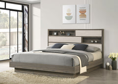 Fenwick Grey Oak/Almond Eastern King Bookcase Bed - Ornate Home