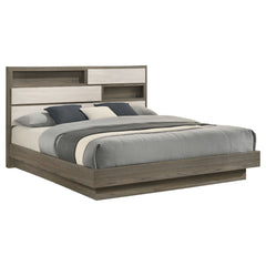 Fenwick Grey Oak/Almond Eastern King Bookcase Bed - Ornate Home