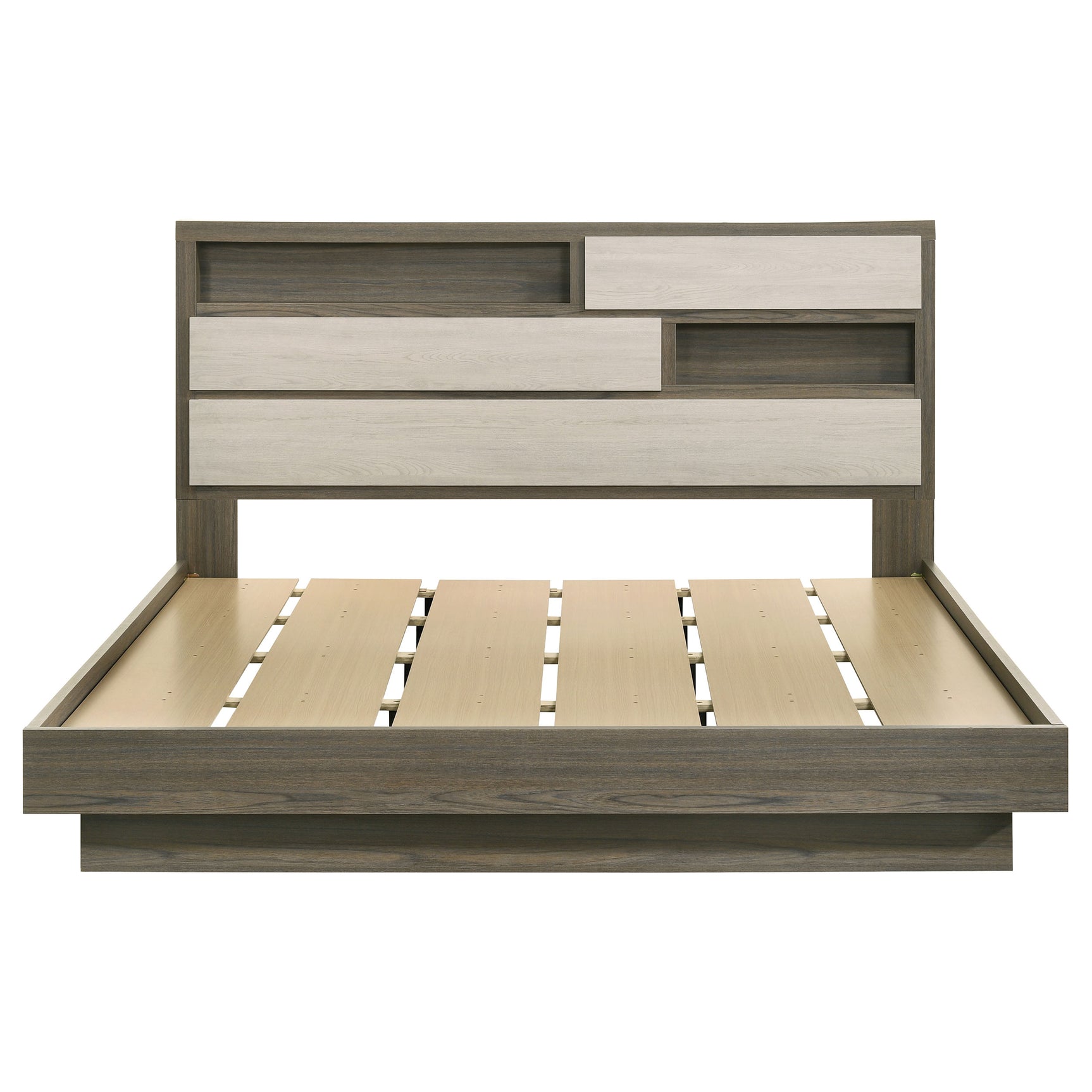 Fenwick Grey Oak/Almond Eastern King Bookcase Bed - Ornate Home