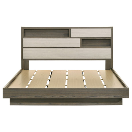 Fenwick Grey Oak/Almond Eastern King Bookcase Bed - Ornate Home