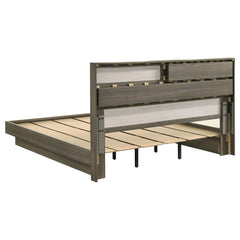 Fenwick Grey Oak/Almond Eastern King Bookcase Bed - Ornate Home