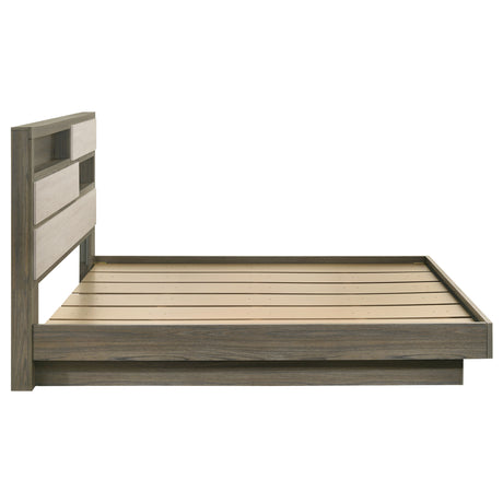 Fenwick Grey Oak/Almond Eastern King Bookcase Bed - Ornate Home