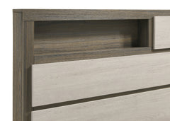 Fenwick Grey Oak/Almond Queen Bookcase Bed - Ornate Home