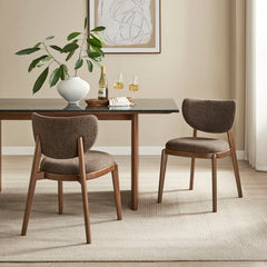 Fenwick Mocha Fabric Dining Chairs (Set of 2) - Ornate Home