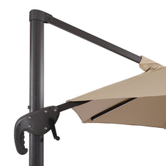 Fera Beige Round Umbrella w/Base - Ornate Home