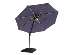 Fera Blue Round Umbrella w/Base - Ornate Home