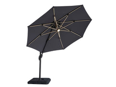 Fera Gray Round Umbrella w/Base - Ornate Home