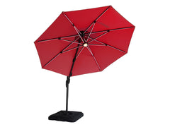 Fera Red Round Umbrella w/Base - Ornate Home