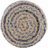 Fermont Hand Crafted Denim Jute Ottoman - Ornate Home