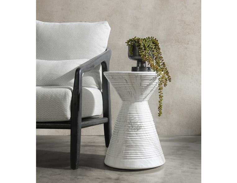Fern White Outdoor Accent Table - Ornate Home