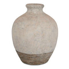Fernandina Brown/White Oversized Rustic Vase - Ornate Home