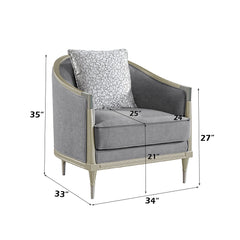Fernando Gray/Champagne Chair - Ornate Home