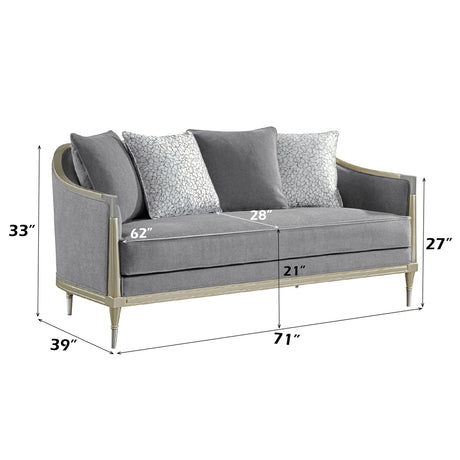 Fernando Gray/Champagne Loveseat - Ornate Home