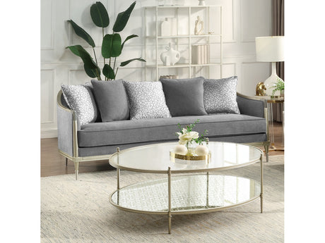 Fernando Gray/Champagne Sofa RAF - Ornate Home