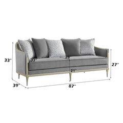 Fernando Gray/Champagne Sofa RAF - Ornate Home