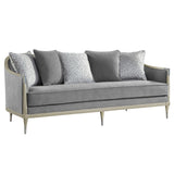 Fernando Gray/Champagne Sofa w/ 5 Pillows - Ornate Home