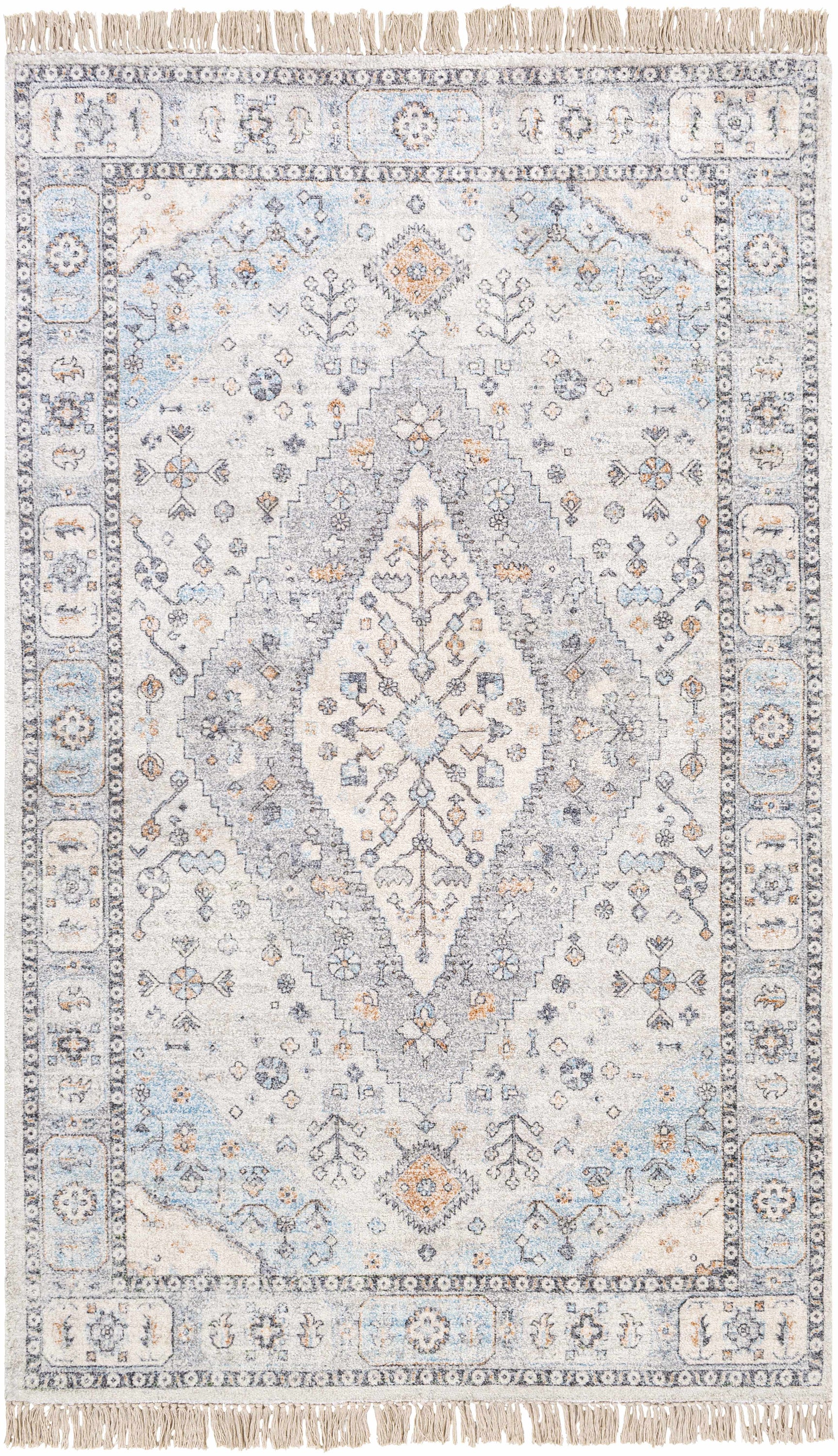 Fernhurst Distressed Beige Viscose&Cotton Rug - Clearance - Ornate Home