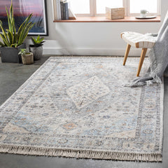 Fernhurst Distressed Beige Viscose&Cotton Rug - Clearance - Ornate Home