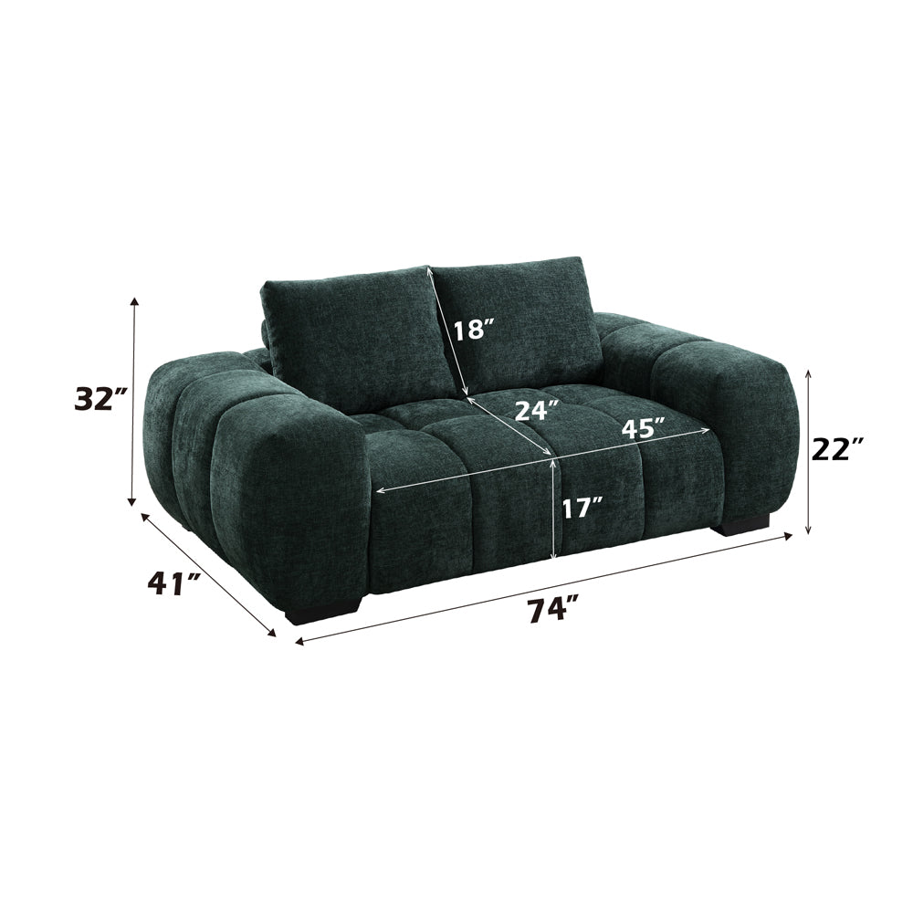 Ferrand Green Loveseat - Ornate Home