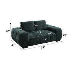 Ferrand Green Loveseat - Ornate Home
