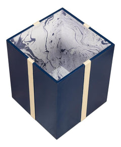 Ferrell Blue Leather Holiday Boxes (Set of 3) - Ornate Home