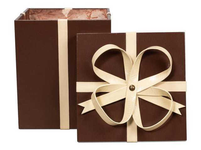 Ferrell Brown Leather Holiday Boxes (Set of 3) - Ornate Home