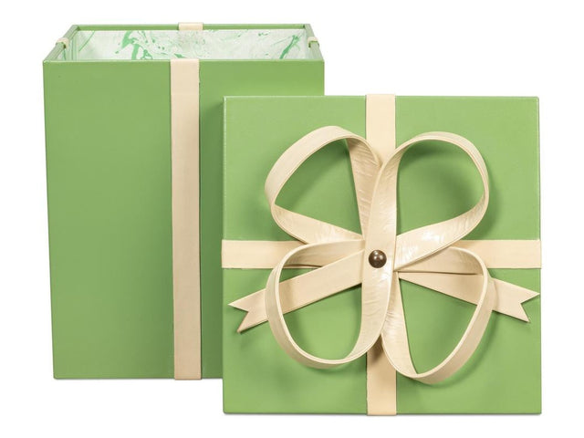 Ferrell Green Leather Holiday Boxes (Set of 3) - Ornate Home