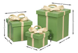 Ferrell Green Leather Holiday Boxes (Set of 3) - Ornate Home